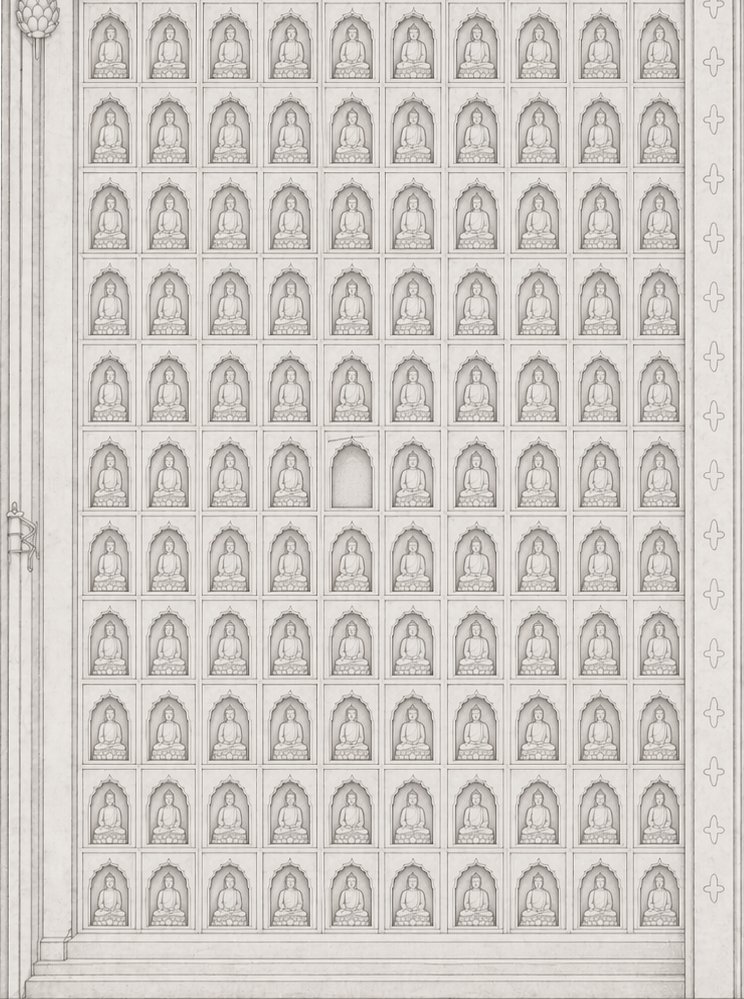 Wall of buddha niches